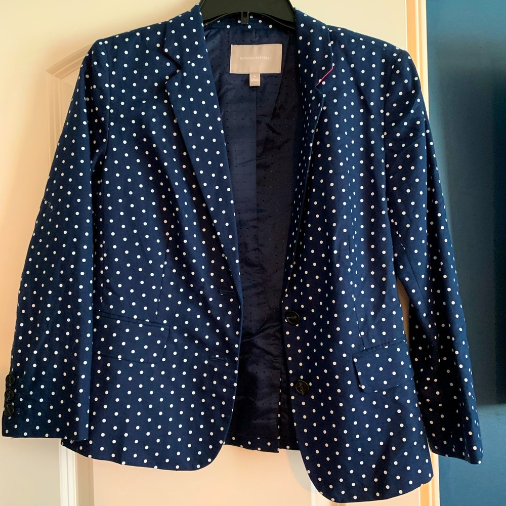 Navy Polka Dot blazer by Banana Republic